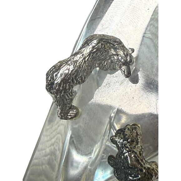 The Franklin Mint James Carpenter Crystal Caper Sterling Polar Bear Iceberg 1987 - Picture 10 of 16